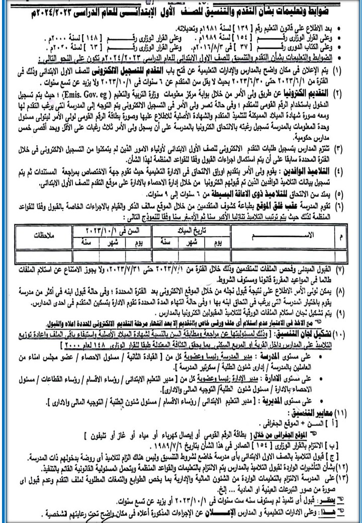 قبول شروط الابتدائي اول23 و 24
