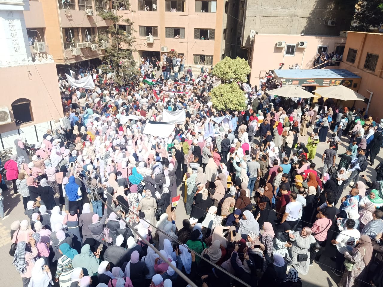 حشود داخل مديرية الصحة بالشرقية لدعم فلسطين 01