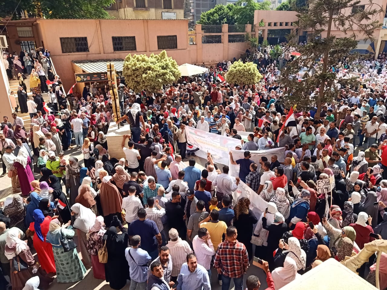 حشود داخل مديرية الصحة بالشرقية لدعم فلسطين 06