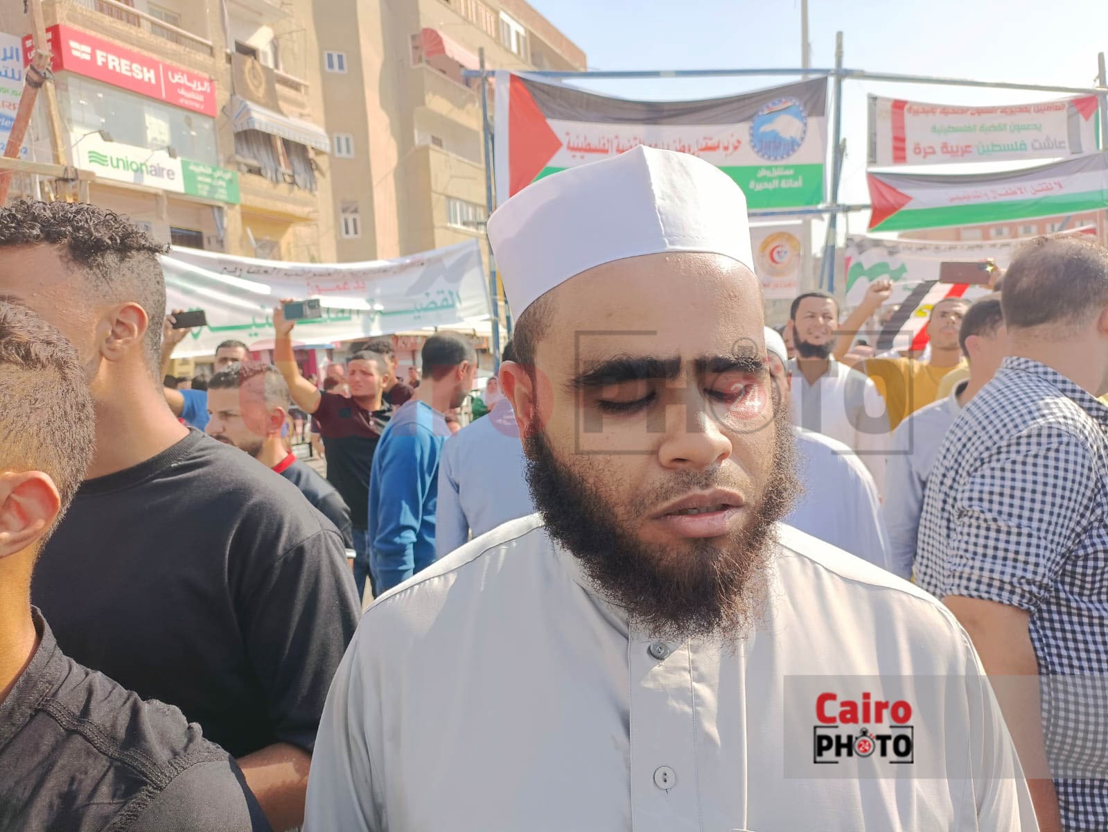 أحد المواطنين من ذوي الهمم المشاركين بالمسيرات 