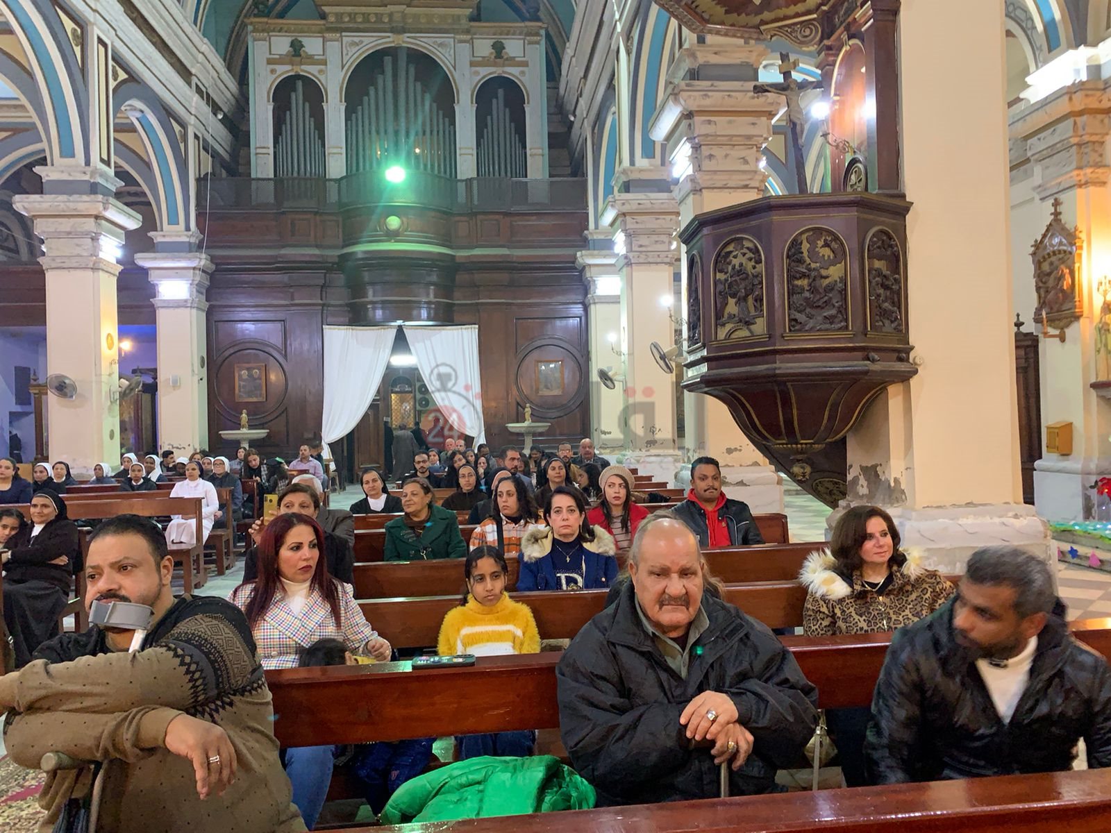 الأقباط الكاثوليك يحتفلون بعيد الميلاد المجيد ببورسعيد