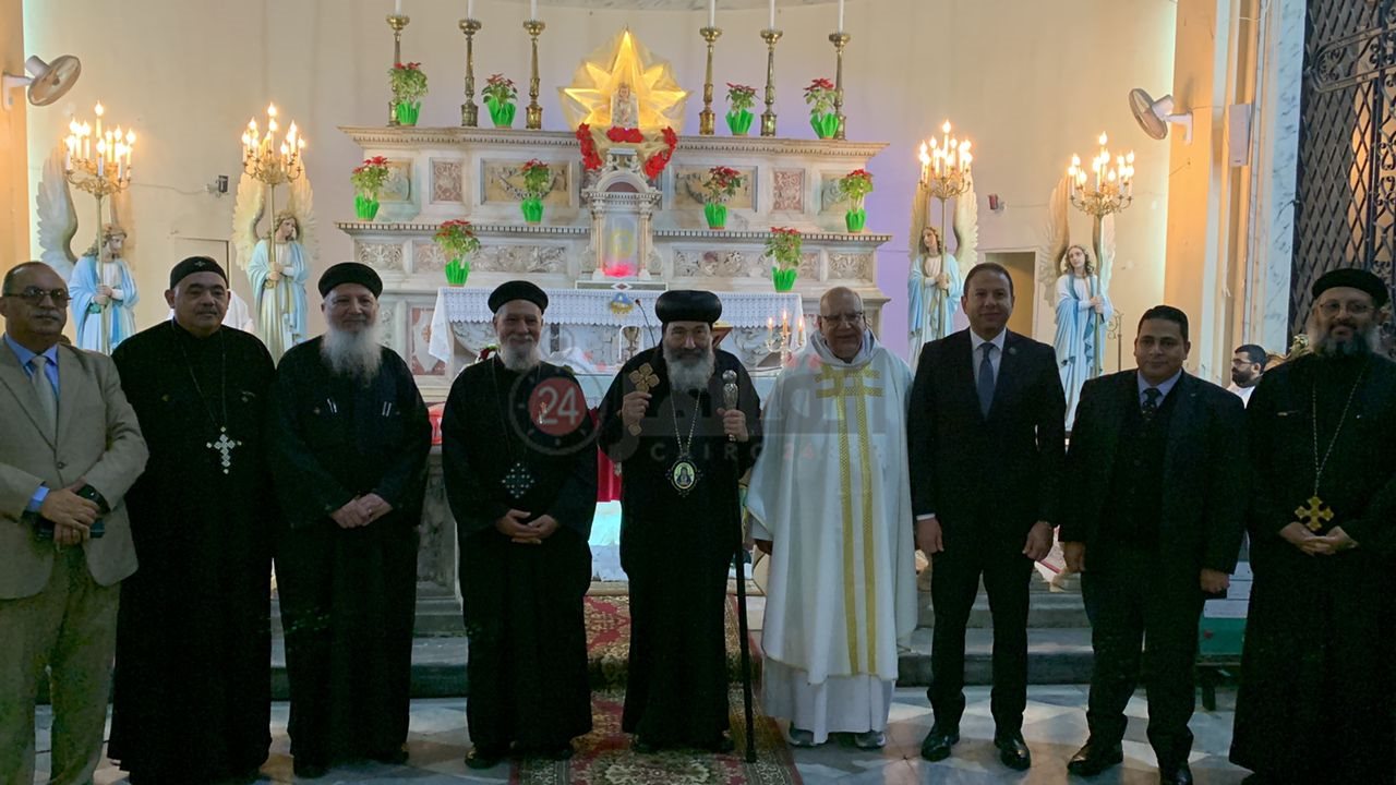 الأقباط الكاثوليك يحتفلون بعيد الميلاد المجيد ببورسعيد