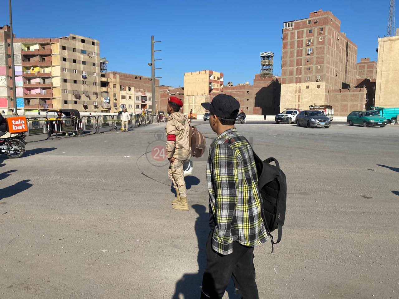 تكدس مروري بمنطقة البراجيل اعلي الطريق الدائري