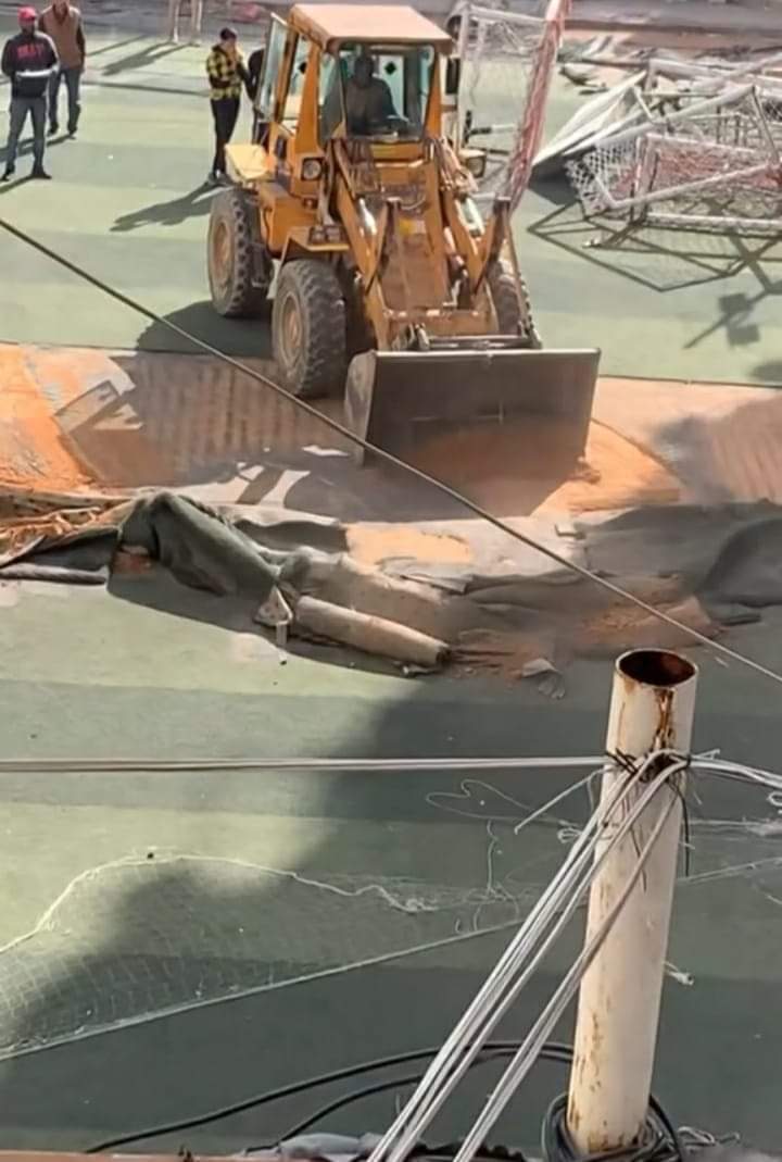 هدم ملعب سيدى بشر بالإسكندرية 