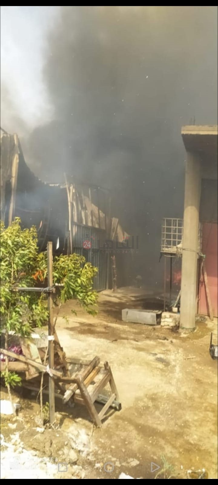 حريق مصنع فايبر