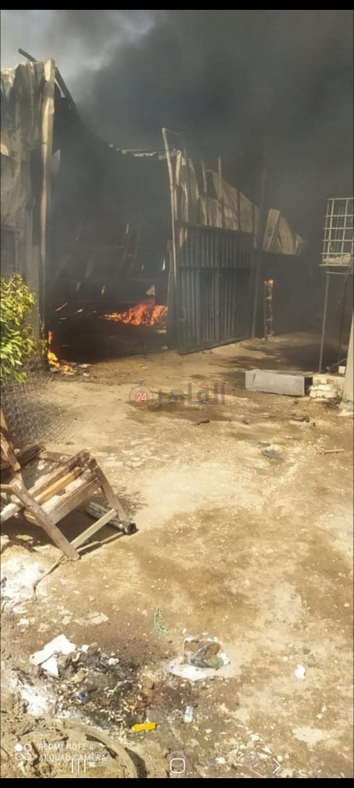 حريق مصنع فايبر