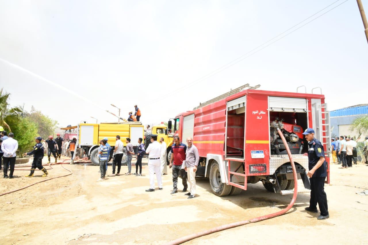 إطفاء حريق نشب بمصنع للزيوت بالفيوم