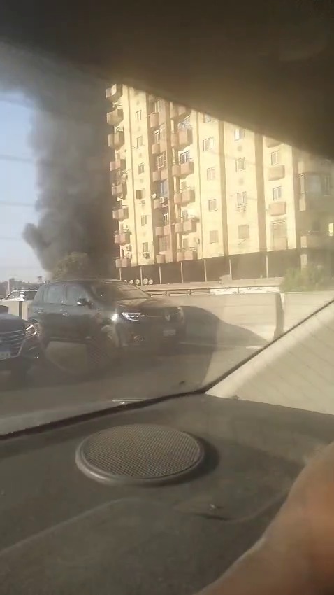 حريق بالقرب من منطقة أرض اللواء