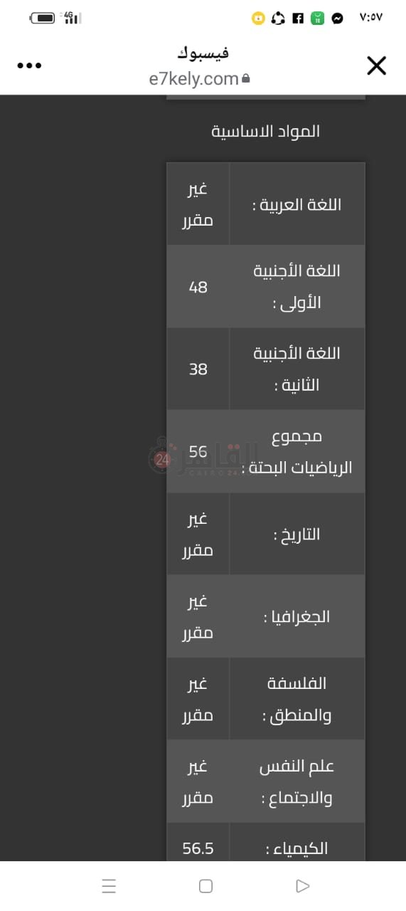 بيانات طالب الثانوية العامة في الفيوم