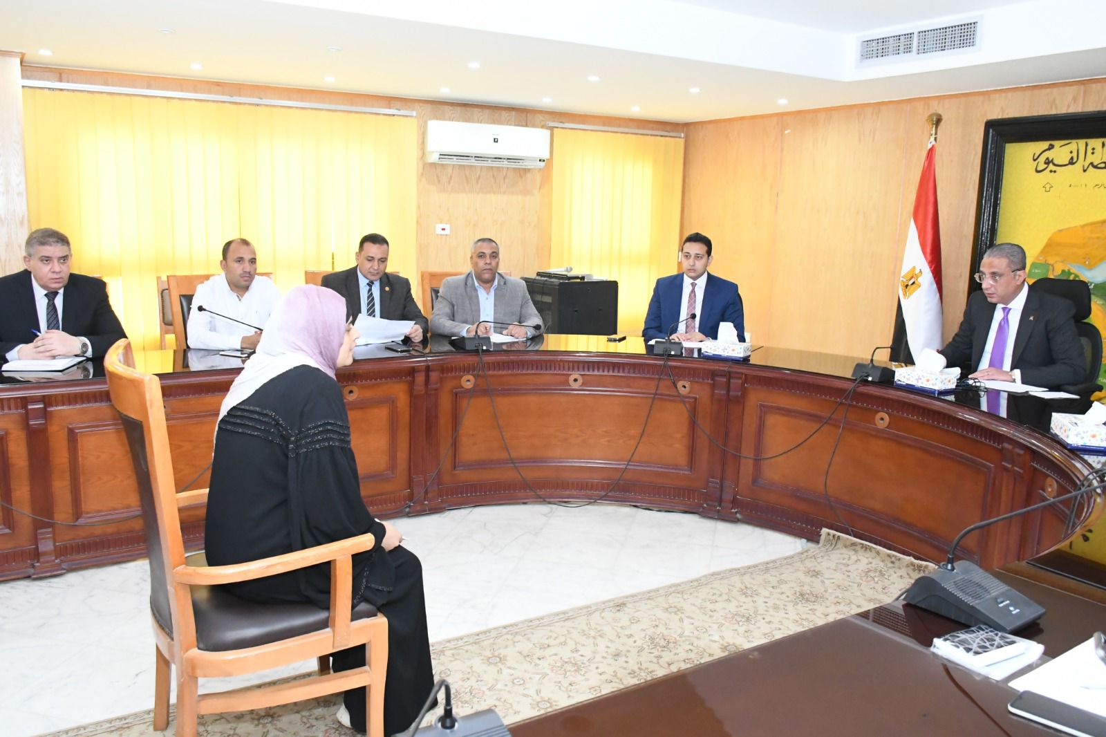 محافظ الفيوم خلال اللقاء الدوري لخدمة المواطنين