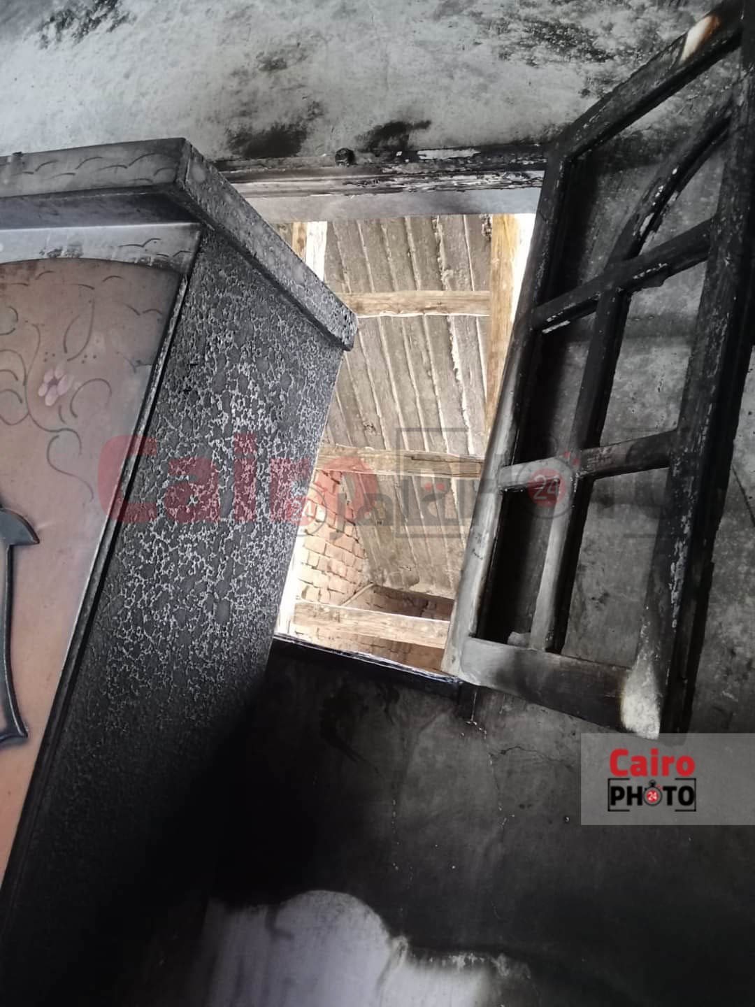 حريق منزل بالفيوم 