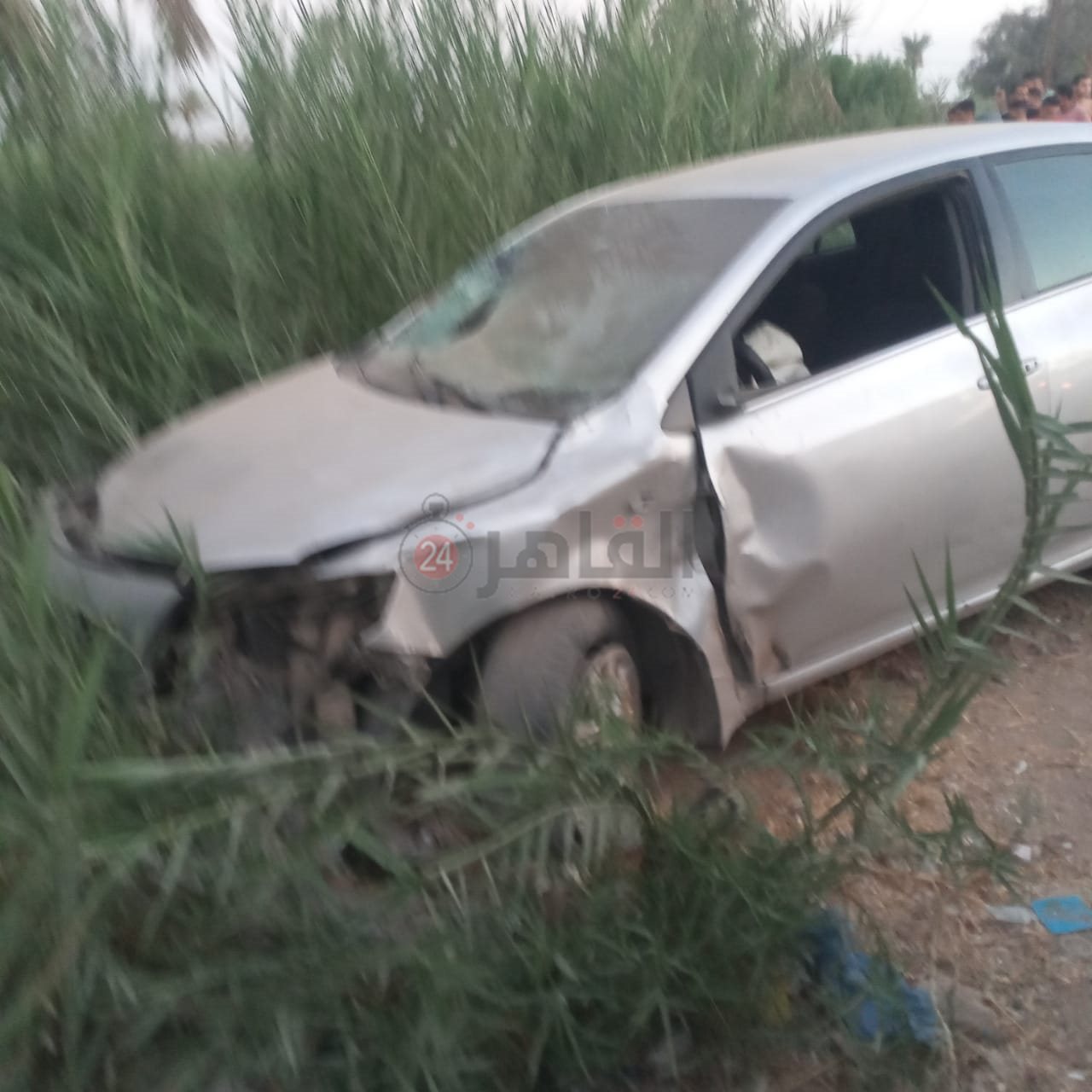 حادث تصادم سيارة ملاكي بدراجه نارية 