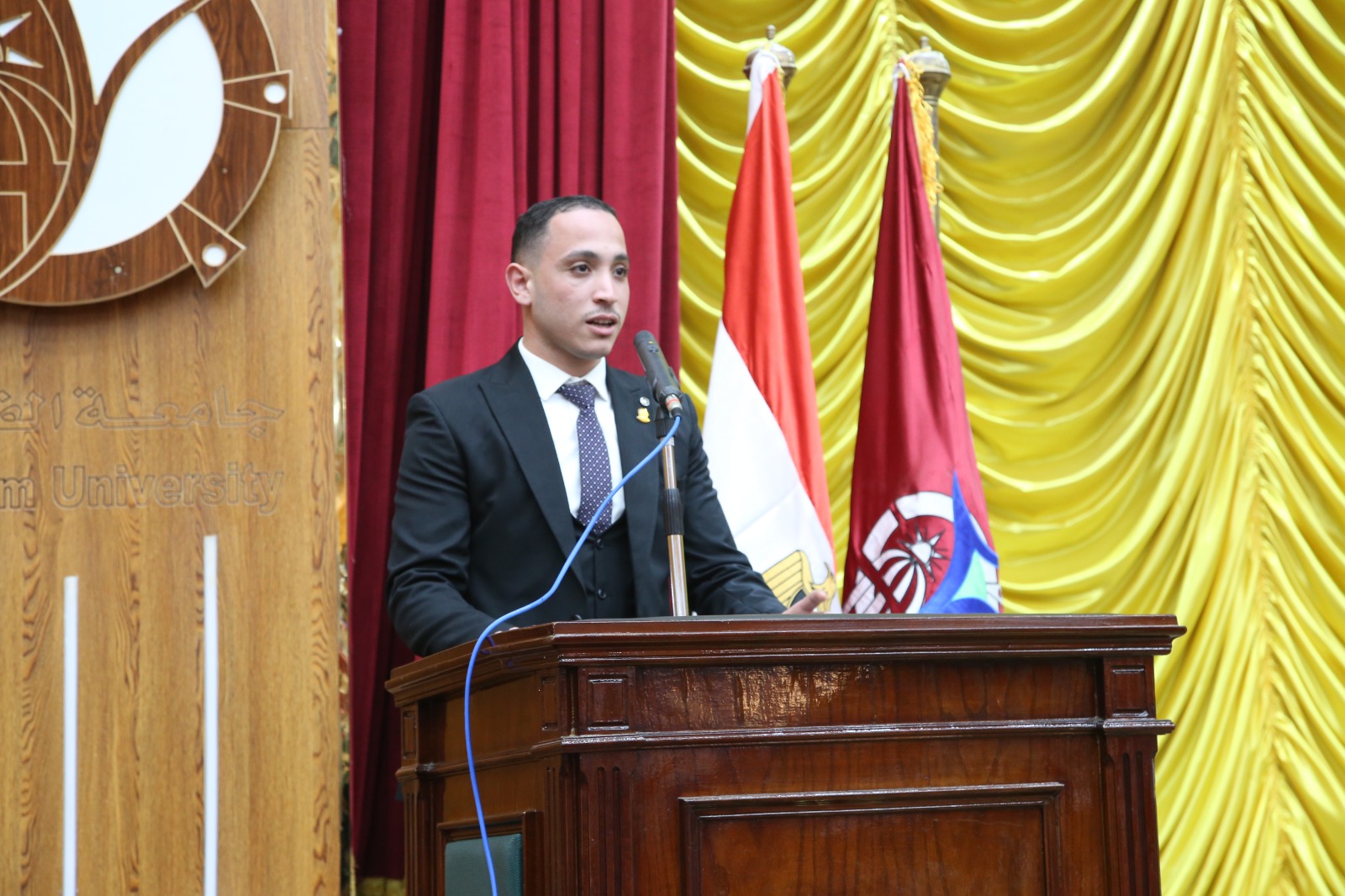 اختيار الطالب محمود سيف رئيسًا لاتحاد طلاب جامعة الفيوم