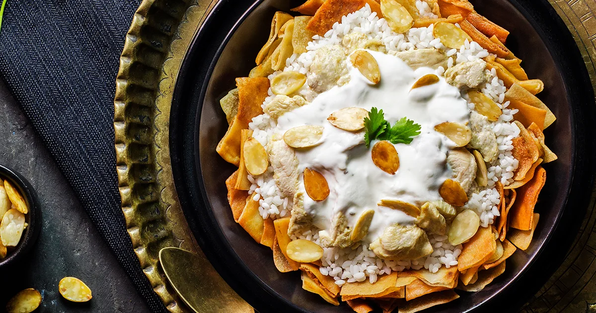 طريقة عمل فتة الشاورما بصوص الزبادي