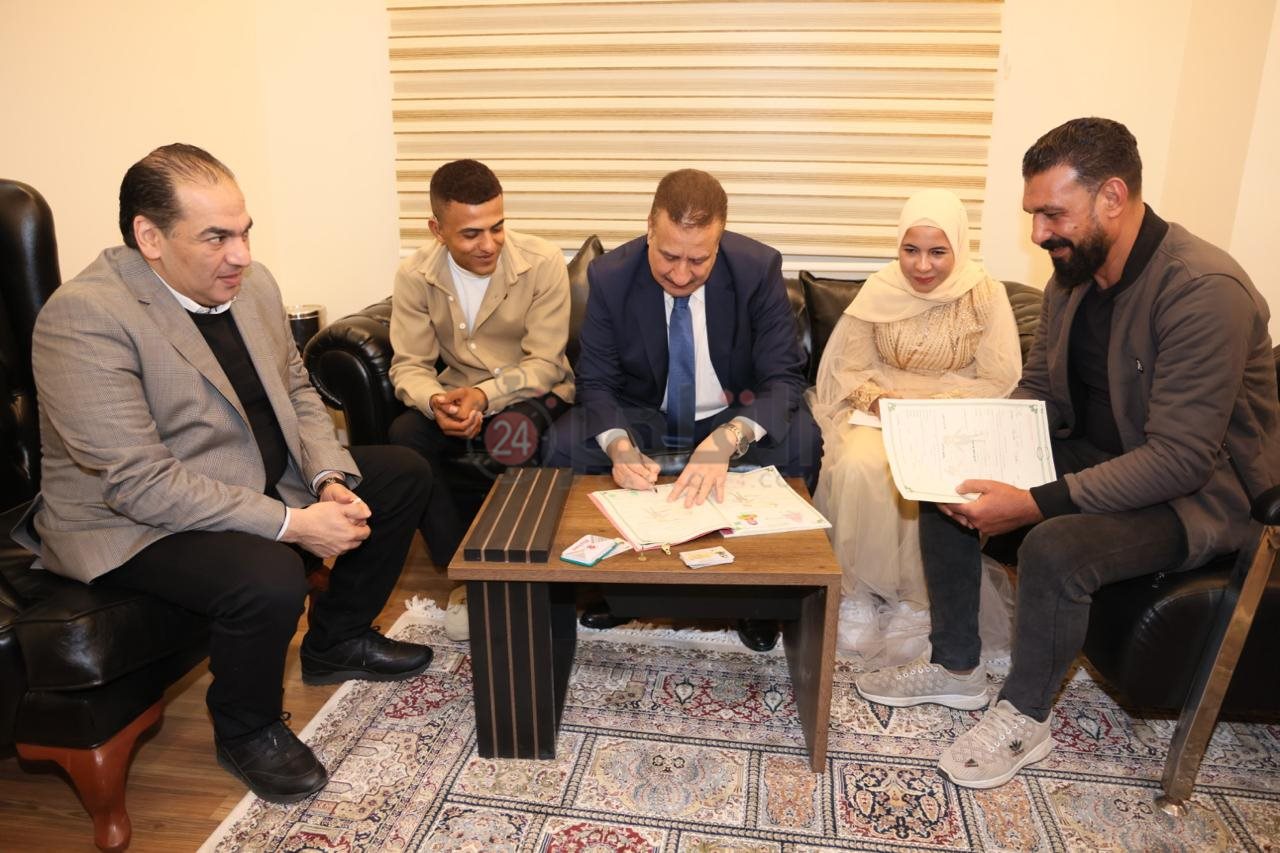 محافظ المنوفية يشهد عقد قران 4 عرائس من ذوي الهمم ويقدم دعم مالي لهم