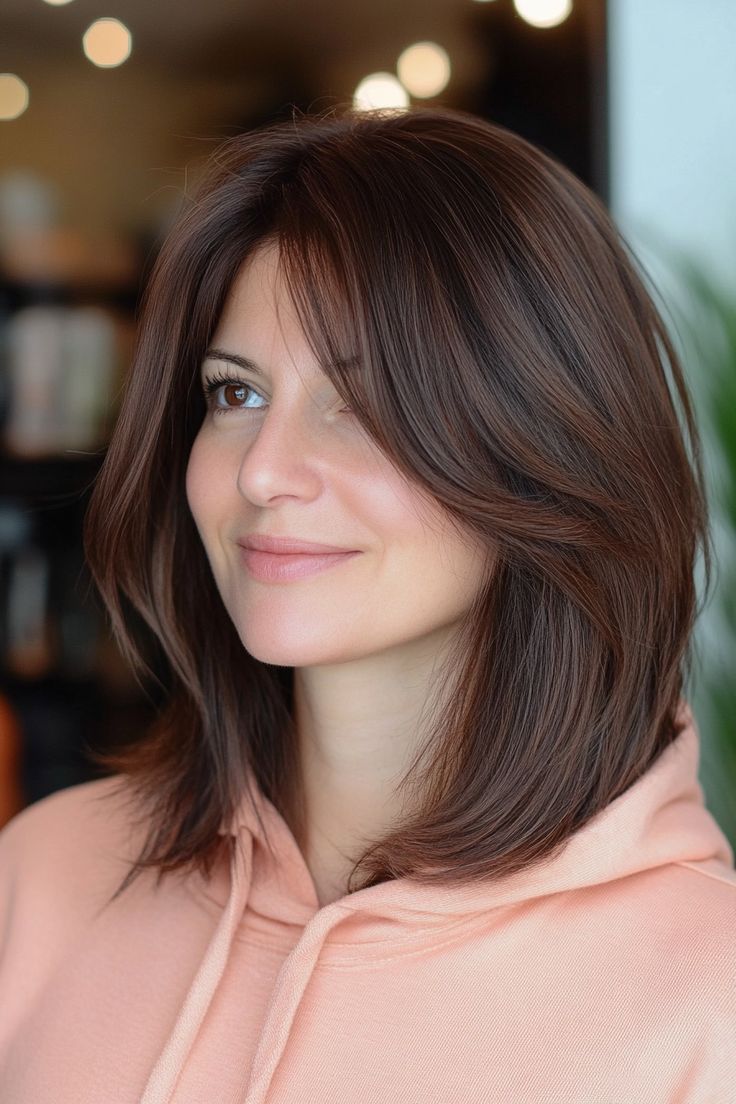 قصات شعر مدرج متوسط