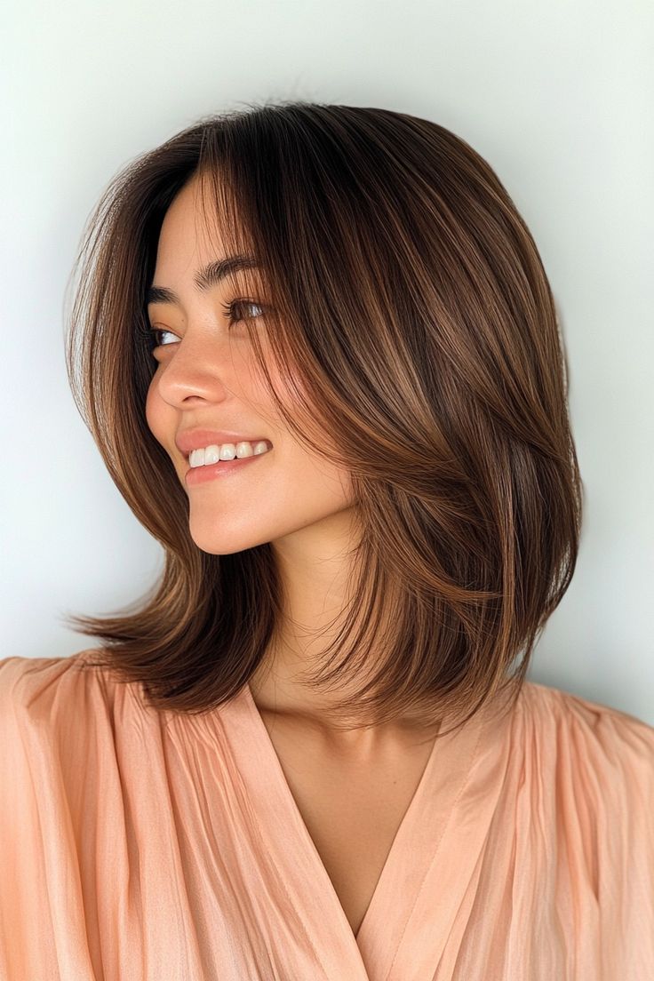 قصات شعر مدرج متوسط