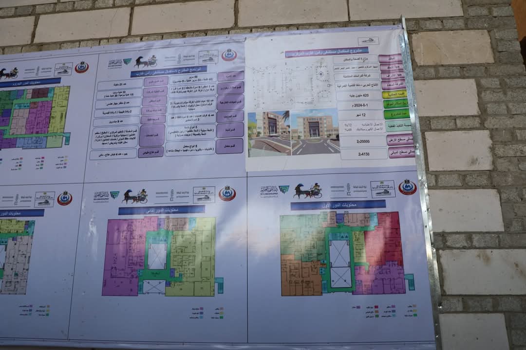 محافظ البحر الاحمر يتفقد أعمال مستشفى رأس غارب الجديدة 