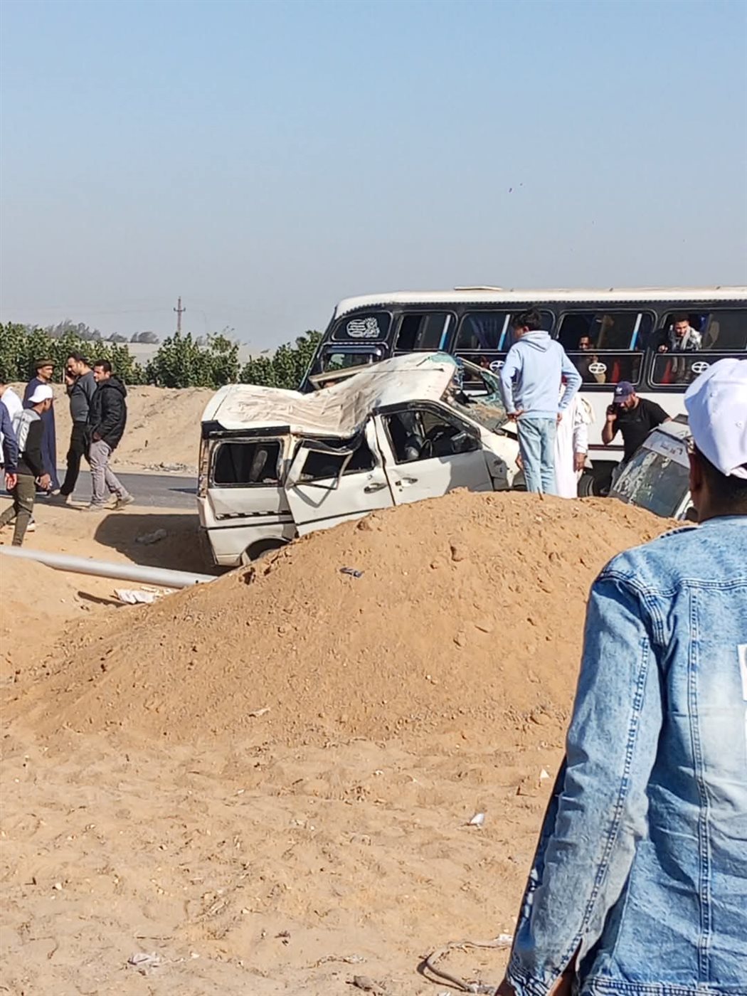 حادث تصادم سيارتين بالمنوفية