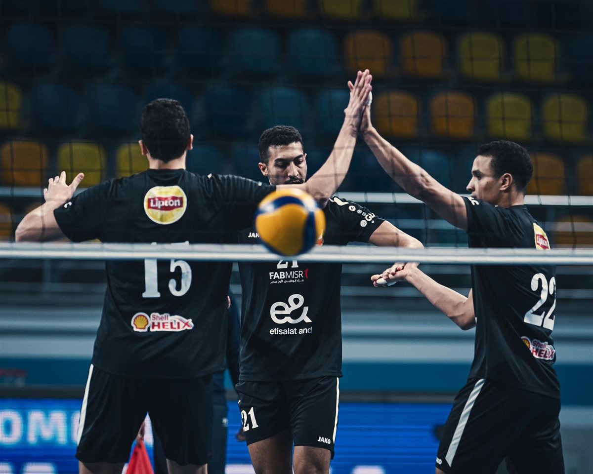 من مباراة طائرة الأهلي والاتحاد السكندري