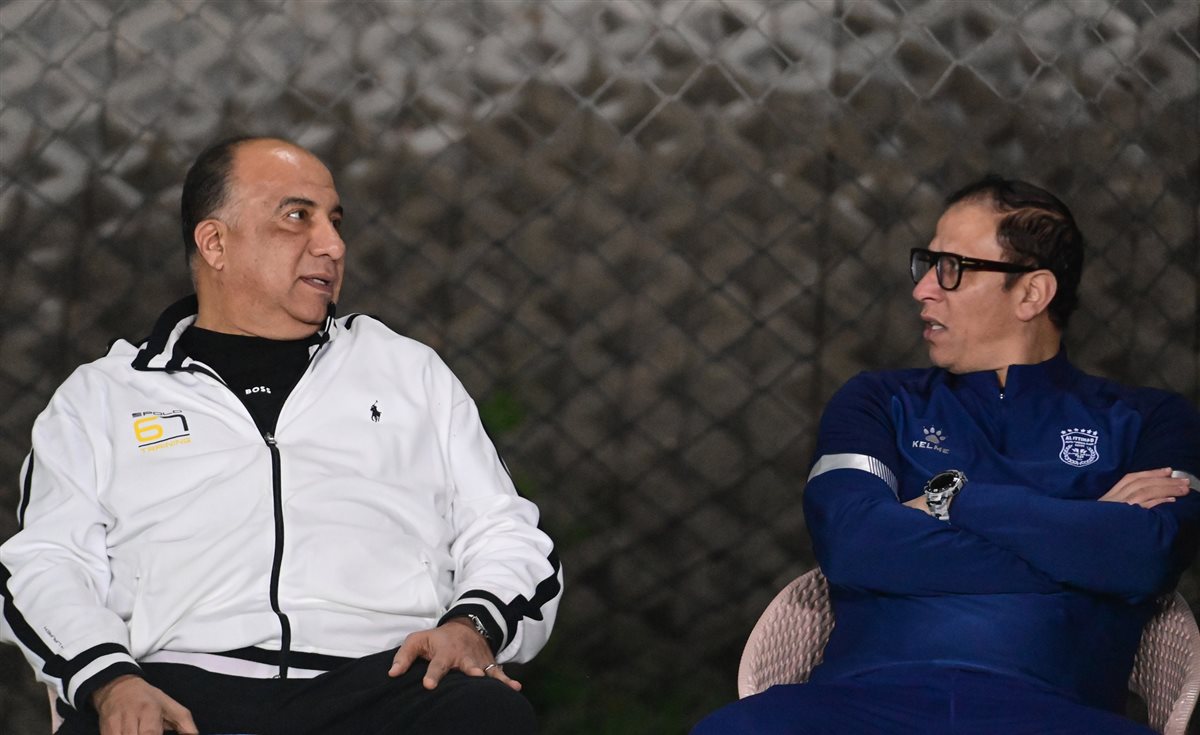 محمد مصيلحي ومجدي عبد العاطي من مران الاتحاد السكندري مساء اليوم