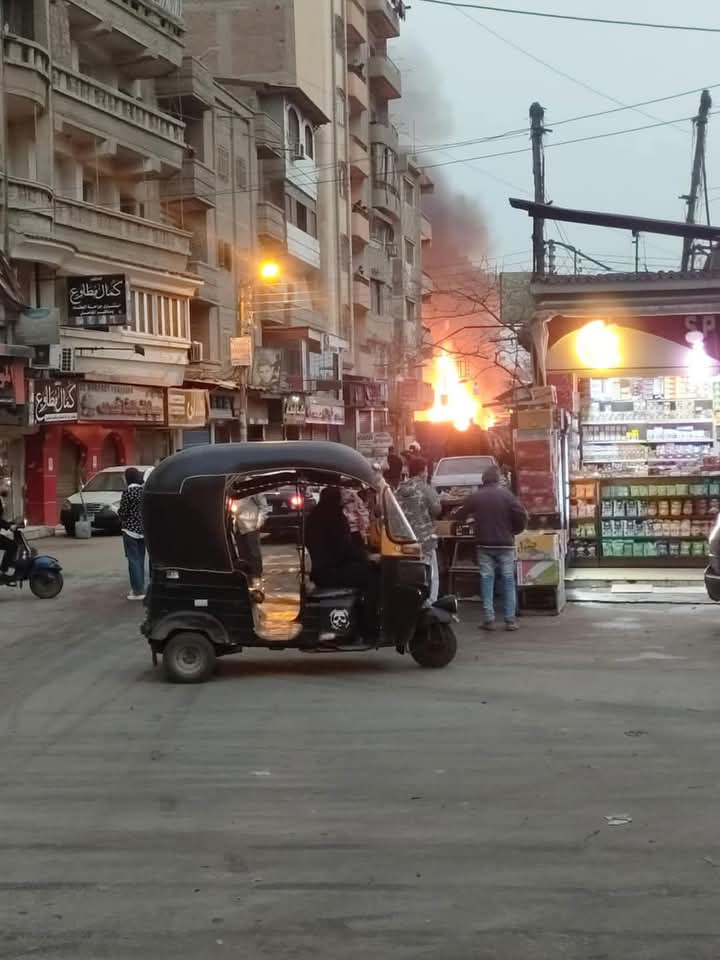 حريق يلتهم 3 أكشاك خشبية بمنطقة العباسي الجديد بالمحلة