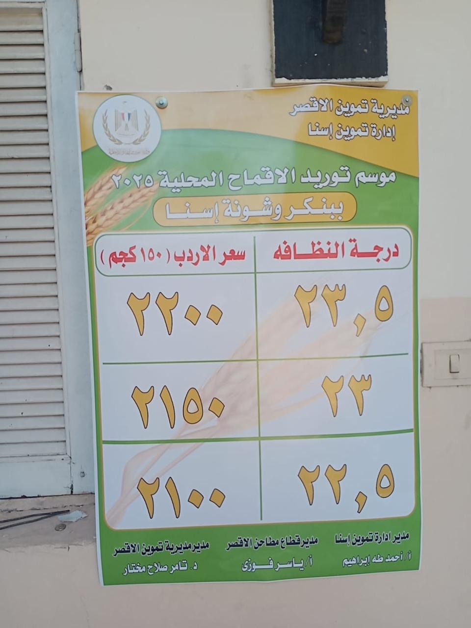 توريد القمح بالأقصر