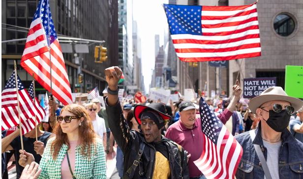 جانب من المظاهرات في أمريكا