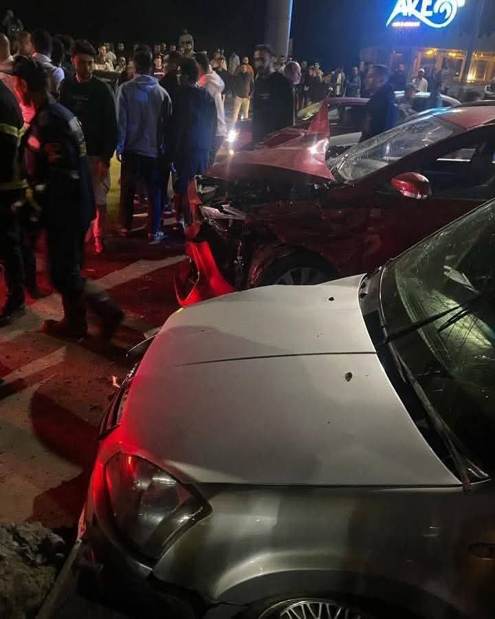 تصادم 3 سيارات ملاكي بكورنيش الإسكندرية