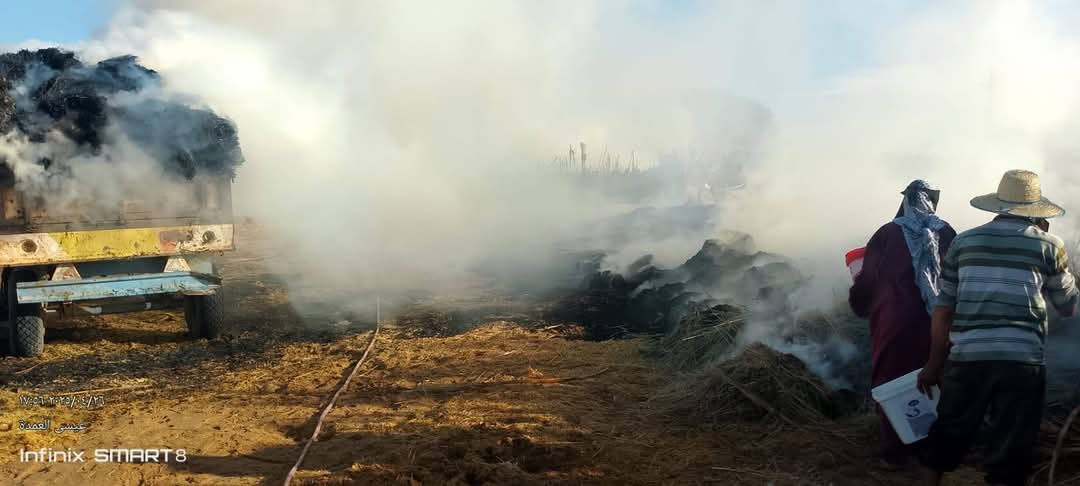 حريق يلتهم شون واجران قمح في الوادى الجديد