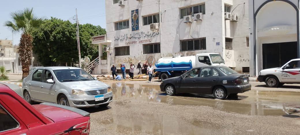 كسر بخط مياه