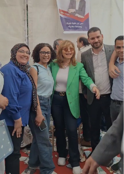 لميس الحديدي في انتخابات نقابة الصحفيين