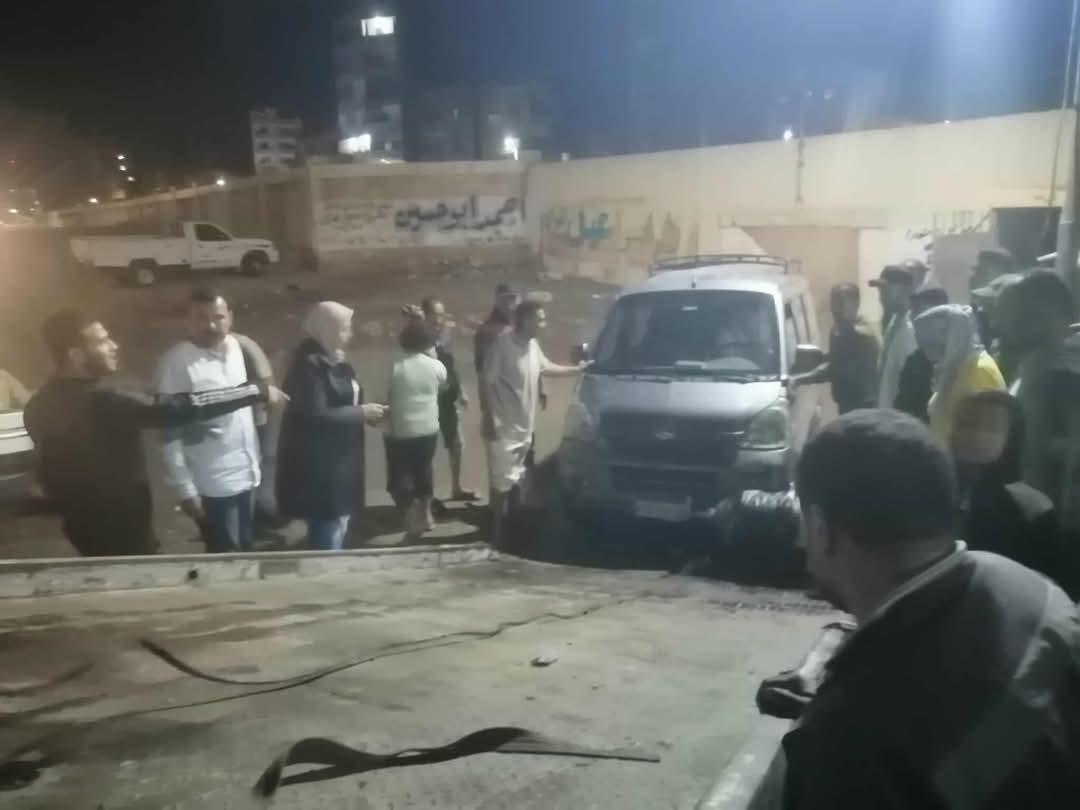 إنقاذ سيارة عالقة داخل نفق بالمنوفية بسبب شدة الأمطار 