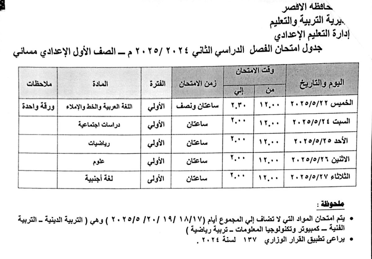 المرحلة الإعدادية