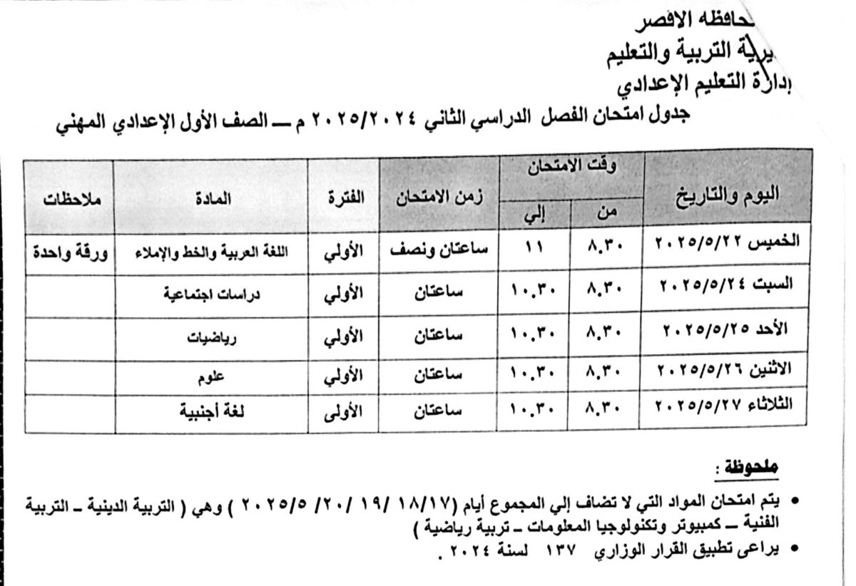 المرحلة الإعدادية