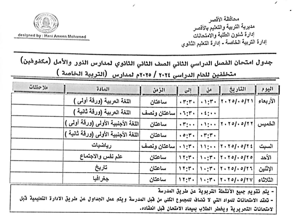 المرحلة الثانوية