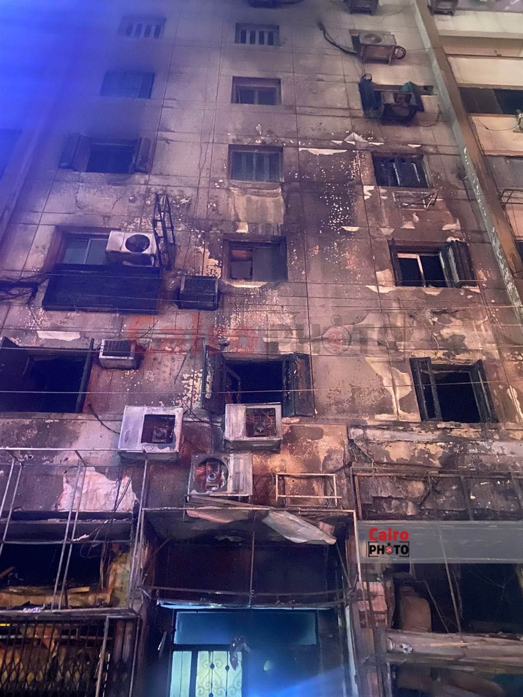 عقار حريق مصر الجديدة