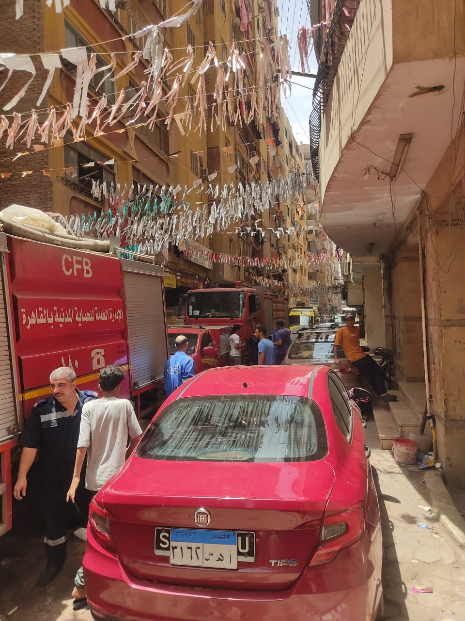 إصابة 5 أشخاص في حريق بعقار سكني بمنطقة السلام بالقاهرة