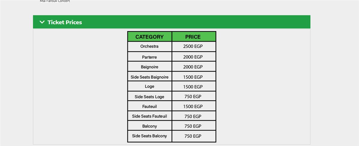 أسعار تذاكر حفل مي فاروق