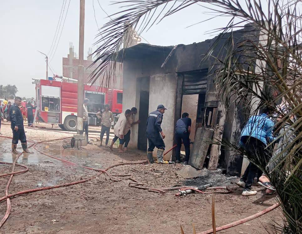 حريق طُرمبة بنزين في المنيا