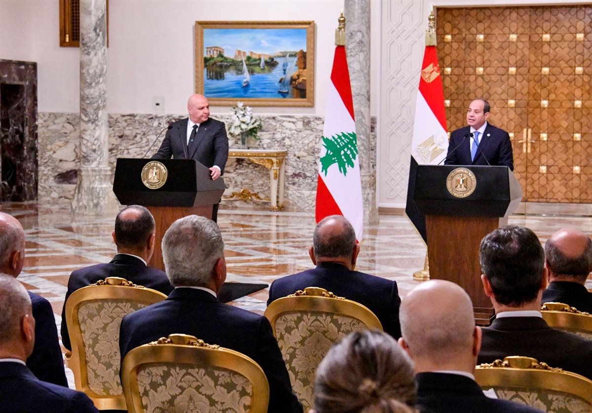 الرئيس السيسي والرئيس اللبناني جوزاف عون 