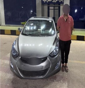 المتهم والسيارة المضبوطة