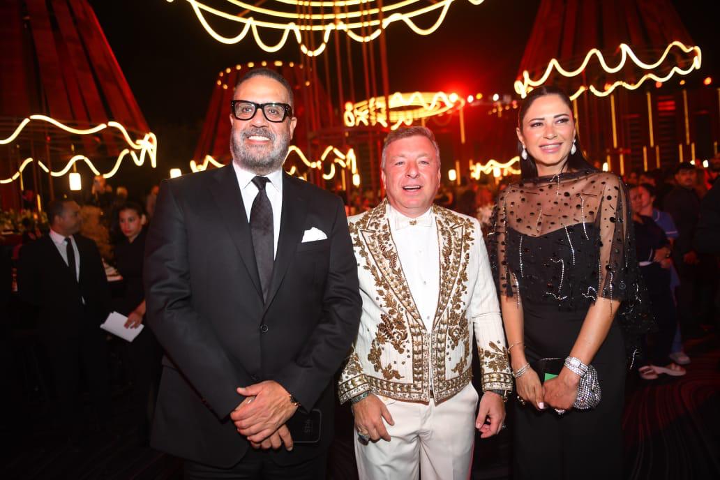 جمال العدل وزوجته في حفل خطوبة ابنة باسل سماقية