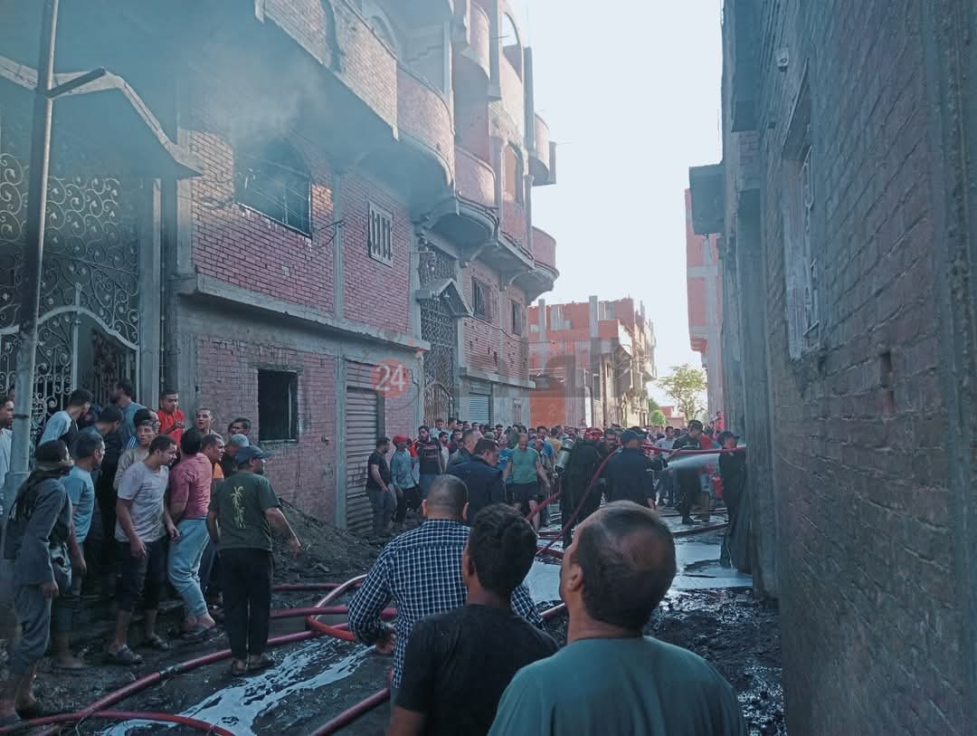حريق في منزل مكون من 5 طوابق بطنطا
