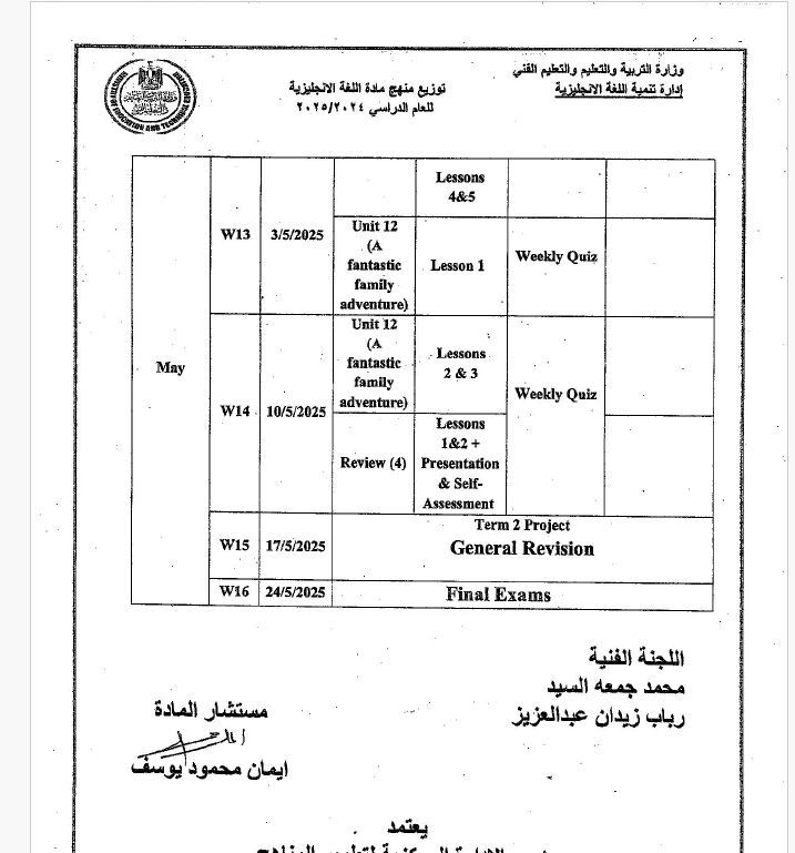 منهج اللغة الإنجليزية للصف الخامس الابتدائي