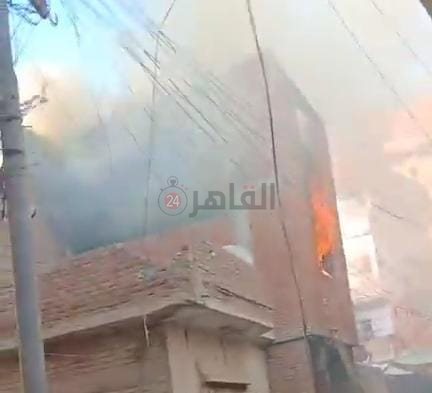 حريق داخل مخزن أسفل منزل بالغربية