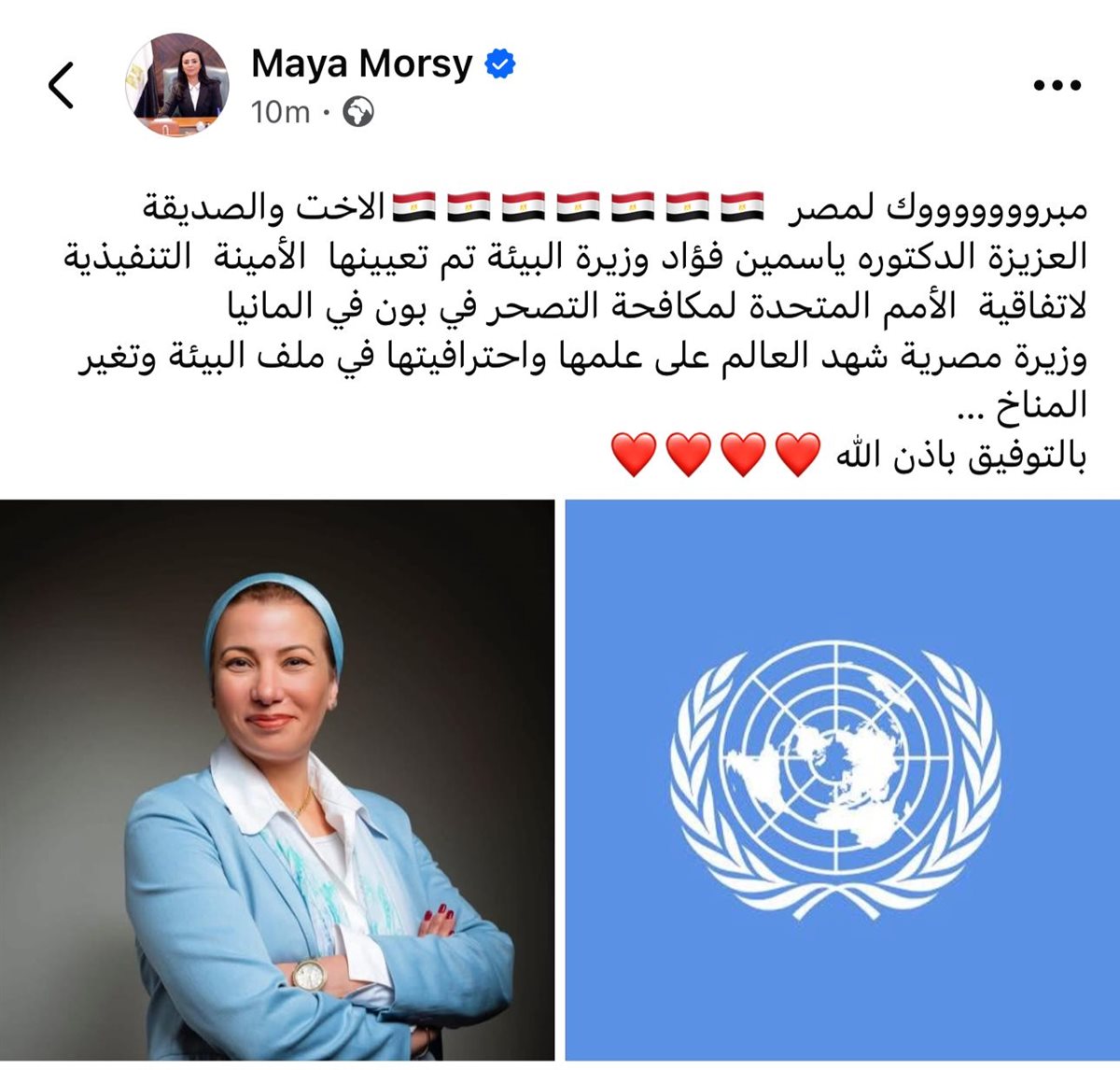 ما كتبته الوزيرة مايا مرسي