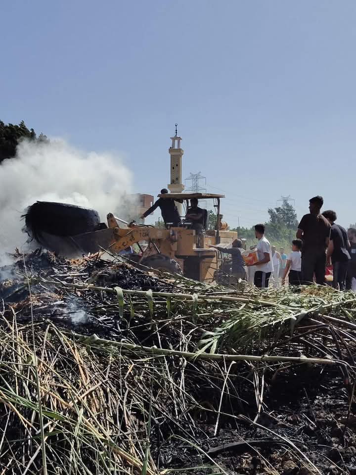 حريق بمخزن كاوتش 