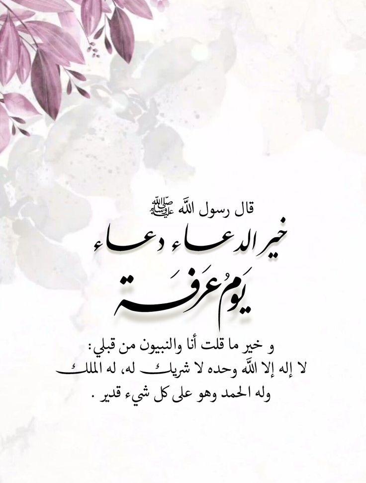 حديث خير الدعاء دعاء يوم عرفة