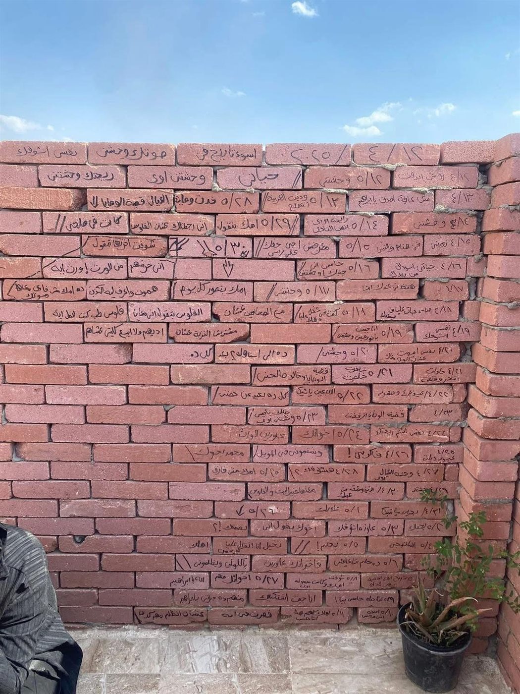 كتابات أرملة شيكا أمام مدفنه